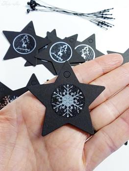 10 Geschenkanhänger Stern Set